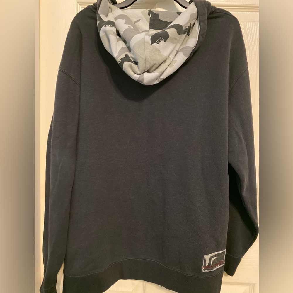 VANS XL Zip Hoodie Fleece Jacket Kangaroo POCKET spellout Off The Wall Vintage - Picture 6 of 11